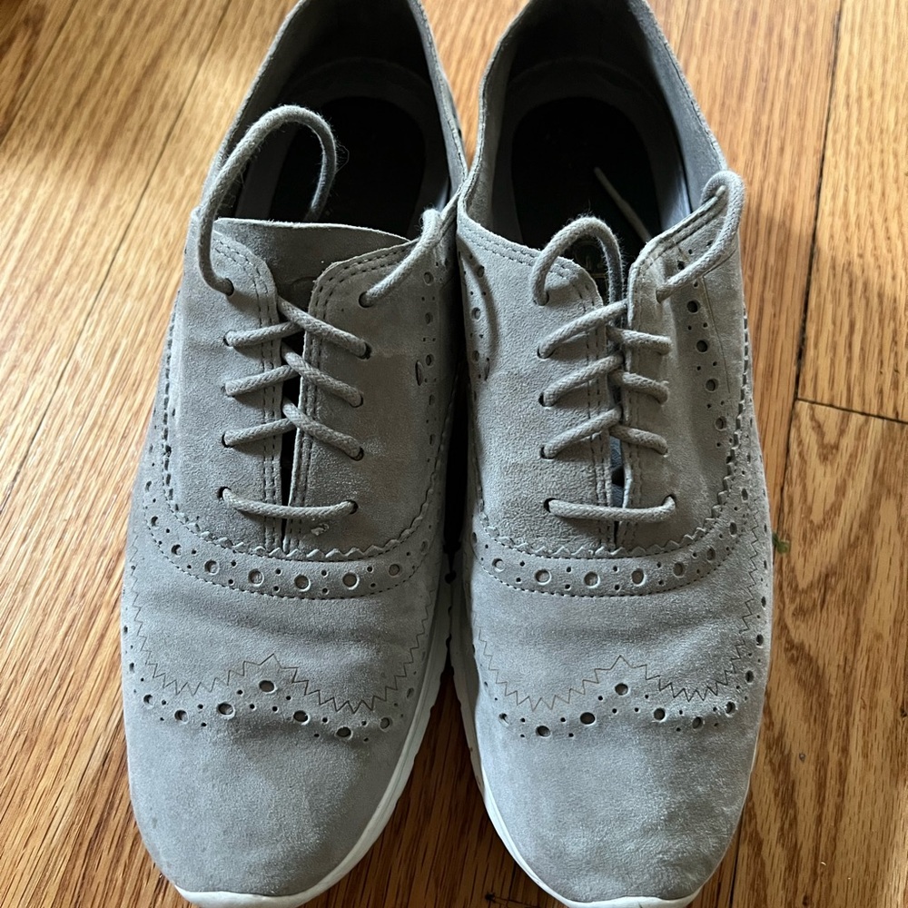 Cole Haan Gray Suede Wingtip Brogues